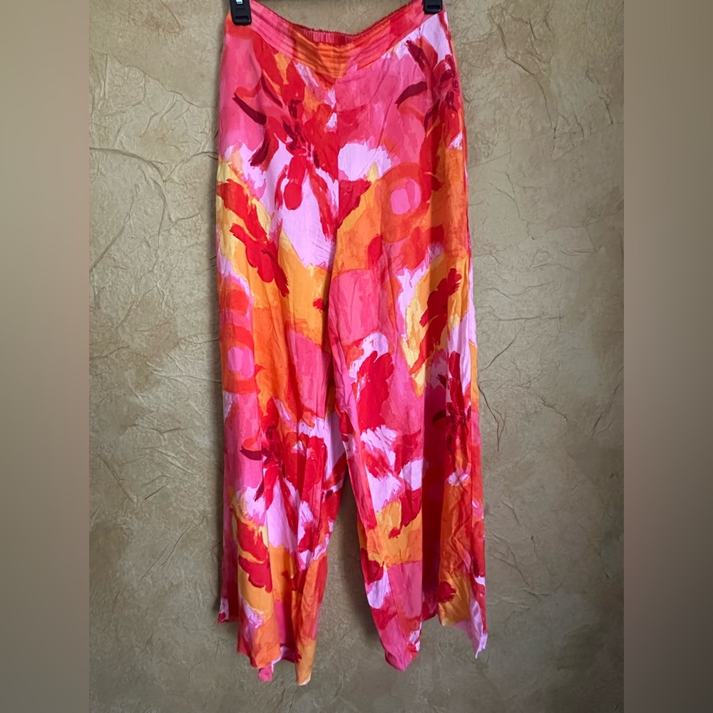 Rose & Olive Pink, Red and Orange Floral Pants